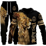 Meeste dressid 3D The Lion Print Hoodies Pusad P&uuml;ksid Komplektid Vabaaja meeste riided Naiste dressid 6XL