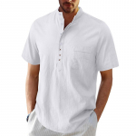 Meeste Henley s&auml;rgid Rihmakraega l&uuml;hikeste varrukatega s&auml;rk vabaaja suve rannatopsid S&auml;rgid Basic T-s&auml;rk Solid 4 n&ouml;&ouml;biga mugav pullover s&auml;rk meestele S valge
