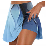 Naiste sportlikud venivad plisseeritud tenniseseelikud Jooksujooga sisemised l&uuml;hikesed p&uuml;ksid elastsed spordigolfi skortsid L beež