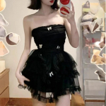 &Uuml;htlane pidulik must naiste kleit vabaaja korsett Y2k mini kontoris naiste varrukateta bodycon pits &uuml;hes t&uuml;kis Korea S must