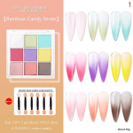 9 v&auml;rvi Solid Nails Art gradientpigmendi komplekt k&uuml;&uuml;ntele Gradient disain S&auml;rav manik&uuml;&uuml;r Decor Dust k&uuml;&uuml;nelakk isetehtud manik&uuml;&uuml;r
