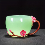 Vintage-stiilis glasuuriga klaasist teetass k&auml;epidemega &ndash; ideaalne igal aastaajal, ideaalne kodukaunistuseks ja kingitusteks 1 tk 150ML