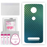apgo Protective Skin Sticker for the back compatible with Motorola Moto Z2 Play, Wrap Film, Foil, Vinyl - Pattern Carbon Chameleon CAKA1