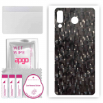 apgo Protective Skin Sticker for the back compatible with Samsung Galaxy A8 Star (A9 Star), Wrap Film, Foil, Vinyl - Pattern Carbon Black Pixel