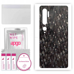 apgo Protective Skin Sticker for the back compatible with Xiaomi Mi CC9 Pro, Wrap Film, Foil, Vinyl - Pattern Carbon Black Pixel