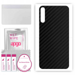 apgo Protective Skin Sticker for the back compatible with Tecno Camon 15 Air, Wrap Film, Foil, Vinyl - Pattern Carbon Black