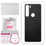 apgo Protective Skin Sticker for the back compatible with Motorola Edge, Wrap Film, Foil, Vinyl - Pattern Black Honeycomb