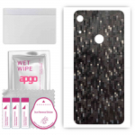 apgo Protective Skin Sticker for the back compatible with Honor 8A Pro, Wrap Film, Foil, Vinyl - Pattern Carbon Black Pixel