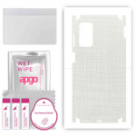 apgo Protective Skin Sticker for the back+sides compatible with Samsung Galaxy M52, Full Wrap Film, Foil, Vinyl - Pattern White Fabric