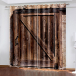 Maal&auml;hedased Kardinad Puidust Ait Uksega Talumaja Pildiga Disain Maaelu Kunst Arhitektuur Tr&uuml;kis Elutuba Magamistuba Aken 100W160H(CM)40x63in&Grommet Top