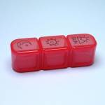 Kolme ruudustikuga tabletikarp kolm korda hommikul, keskel ja &ouml;&ouml;sel, mitmev&auml;rviline valikuline kaasaskantav sorteerimiskast, eraldatud pillikarp