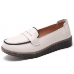 Nahast naiste vabaajajalatsid Kerged tossud Slip-On Lady Flats Kingad Loaferid Oxfordi kingad naiste mokassiinid 37 beež