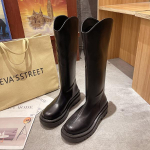 Kingad Madala Kontsaga Naiste Saapad S&uuml;gissaapad - Naised &Uuml;mar Nina Luksuslik Disainer T&otilde;mblukuga Klotsid Platvorm Rock Daamid &Uuml;le P&otilde;lve 39 beež