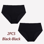 2 tk naiste alusp&uuml;ksid, hingav j&auml;&auml;siidist plusssuuruses p&uuml;ksid &otilde;mblusteta aluspesu SML S must