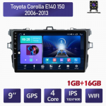 9-tolline Android Carplay Toyota Corolla E140 150 2006-2013 jaoks Autoraadio Multimeedia Video M&auml;ngija GPS Navigatsioon WIFI 2+32GB 1+16GB