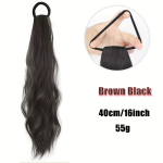 Hobusesaba elastsete juuksesidemetega Pikad lokkis lainelised hobusesabapikendused S&uuml;nteetilised juuksepikendused Igap&auml;evaseks kasutamiseks Juukseaksessuaarid Juuste aksessuaarid naistele 16inch