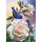 DIY Teemantmaali Lilled Ristpistes Komplekt Mosaiik Art Teemantmaal T&auml;isringi teemant Kodukaunistus Round 30x40cm