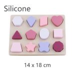 Montessori beebim&otilde;istatused silikoonist m&auml;nguasjad geomeetrilise kujuga puslelaua sobitusm&auml;ngud harivad &otilde;ppem&auml;nguasjad toidukvaliteediga silikoon