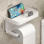 Plastikust tualettpaberihoidja hoiustamisrest Vannitoar&auml;tikute Maitseainepudelite paigutus Vannitoa seina paberirull Telefoni hoiuruum