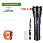 &Uuml;liere taskulamp k&otilde;rge luumeniga 500000LM prožektor v&otilde;imas 90W LED-taskulamp veekindel lamp kasulik latern laetav taskulambi tuled A-Flashlight