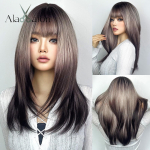 HAIRCUBE Ombre must s&uuml;nteetilised parukad punaste tukkidega, pikkade sirgete kihiliste juustega parukas naistele Cosplay Halloweeni kuumakindel parukas