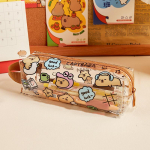 1 tk armas Capybara l&auml;bipaistev PVC pliiatsi&uuml;mbris, kaasaskantav Kawaii poiste t&uuml;drukute pliiatsikott veekindlad kirjatarbed koolitarbed