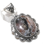Laguna Lace Agate Gemstone Handmade 925 Sterling Silver Pendant 2.21 i5c56