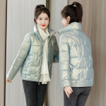 Suures suuruses 5XL talvine l&auml;ikiv &uuml;hekordselt kasutatav naiste polsterdatud jakk L&uuml;hike p&uuml;stise kraega jakk Naiste Korea versioon paksust sulepolsterdatud jakist XXXXXL must