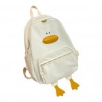 Naljakas eriti suure mahutavusega armsa pardi disainiga nailonkangast veekindel laste koolikott reguleeritavate &otilde;larihmadega valge