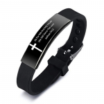 Mood, kristlik piibel, roostevabast terasest k&auml;ev&otilde;ru, k&auml;ev&otilde;ru, graveeritud P&uuml;hakirja ristiga psalm silikoonist k&auml;ev&otilde;rud religioossed ehted