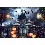 Halloweeni peo dekoratsioon taustakangas &otilde;uduste &ouml;&ouml; metsa loss k&otilde;rvitsapea rippuv riie kodu magamistoa ruumi kaunistus 100x75cm