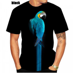 Moodne meeste ja naiste T-s&auml;rk 3D papagoi loomamustriga T-s&auml;rk Uudne stiilne isiksus Meeste/naiste vabaaja T-s&auml;rk S