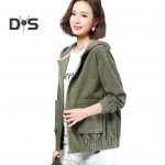 S&uuml;giskevadine naiste velvetist jope plaastriga taskud kapuutsiga lahtised v&auml;rviplokist elastsed k&auml;tised ja &auml;&auml;ris T&auml;navar&otilde;ivad kontori- ja vabaaja mantel M kohv