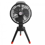 2-in-1 telkimisventilaator LED-valgusega Multifunktsionaalne telgi laeventilaator Laetav statiivventilaator Toetab must