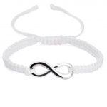 Infinite Sign K&auml;sitsi valmistatud must/valge k&ouml;iega punutud k&auml;ev&otilde;ru K&auml;ev&otilde;ru naistele Meestele v&otilde;luv reguleeritav mansett ehted kingitus tasuta kohaletoimetamine valge