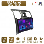 Android Carplay autoraadio UAZ Patriot 2012-2016 multimeediumipleieri peakomplekti stereo-GPS-i navigatsioonis&uuml;steemile BT WIFI 4+64GB 1+16GB
