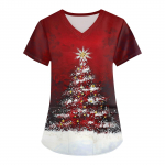 Naiste moodsad V-kaelusega l&uuml;hikeste varrukatega t&ouml;&ouml;riided taskutega, j&otilde;ulutr&uuml;kiga topid XL