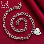 925 h&otilde;bedane topelt s&uuml;dameripatsiga kaelakee Moodsad pulmaehted 45cm   2.10*2.00cm