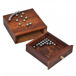Lauam&auml;ng Solitaire Metallkuulid Helmed Hoiukarbiga Solitaire Puidust Hiina M&auml;ng