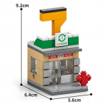 16 Style Mini Street View Kohvik Lillepood Juuksurisalong Klaverim&auml;ngusaal Puuviljade raamatupood Ehitusplokid Tellised Film Model M&auml;nguasi Poistele T&uuml;drukutele Kingitused