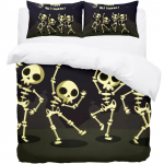 Kolju Tekikoti Komplekt King, Kolju Ilu Prindiga Tekikoti Komplekt Ride or Die Mootor Voodipesukomplekt, Nurgakinnitused Gooti Kolju Voodipesu 180x210cm 3pcs