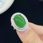 Uus toode, looduslik j&auml;&auml; kaltsedoni jaspis avatud s&otilde;rmus, emane, tipptasemel teemants&otilde;rmus opening adjustable