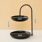 Loominguline kahe plaadiga metallist magustoidutaldrik salatitaldrik puuviljavaagen kommitaldrik lauan&otilde;ud k&ouml;&ouml;gitarbed