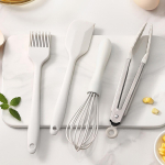 Valge silikoonist kleepumatu k&ouml;&ouml;gin&otilde;ud toiduklambrid kaabitsa &otilde;lihari munavahustaja k&ouml;&ouml;giriistade komplekt kuumakindel peok&ouml;&ouml;gi vidin valge