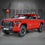 Uus simulatsioon 1:24 m&otilde;&otilde;tkavaga Toyota TRD Pro maastikuautomudel, metallist survevalatud pikapauto m&auml;nguasjad, s&otilde;idukid lastele, poistele, heli ja valgus punane