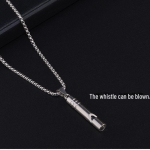 Titaanist terasest vile ripatsiga kaelakee &ndash; unisex hip-hop, lihtne stiil, ideaalne paaridele ja &otilde;pilastele Whistle single pendant