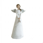 Angel Figurine Christmas Art Piece for Indoor Decoration on Desk or Shelf Heart