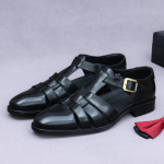 Luksuslikud 2024. aasta suvised t&auml;isnahast meeste sandaalid, hingav disain, vabaaja jalan&otilde;ud &otilde;ue, randa, pluss suurused 38-46 6 must