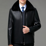 Talvine keskealiste ja eakate karusnahast k&otilde;ik-&uuml;hes nahkjakk meeste ehtsast nahast lambanahast jakk pluss sametiga paksendatud isa jope 170