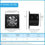 6/7/8-tolline elektritoru roostevabast terasest v&auml;ljat&otilde;mbeventilaator aknatoru &otilde;huventilatsioon puhur WC k&ouml;&ouml;gi ventilaatori v&auml;ljat&otilde;mbeventilaatorid